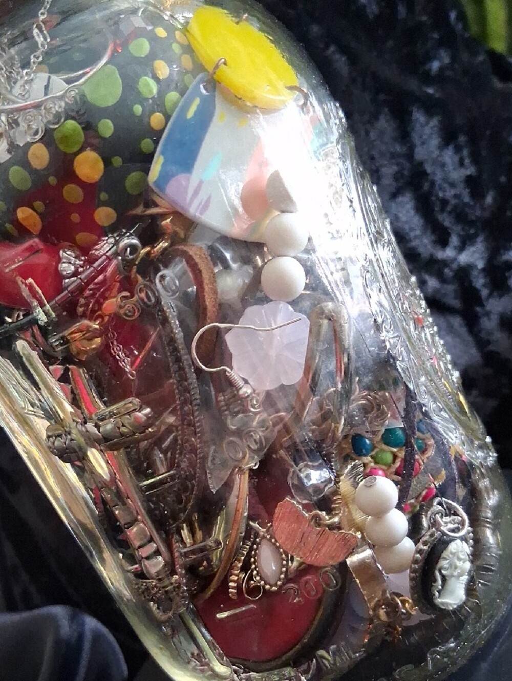 Jewelry Jar Lot Of Mixed Bracelets Earrings Necklaces & Rings - Picture 2 of 14